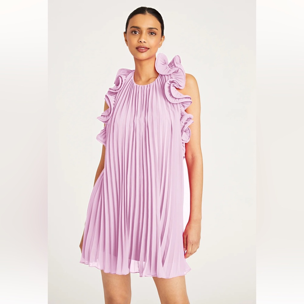 Amur Mimi Lilac Ruffle Dress